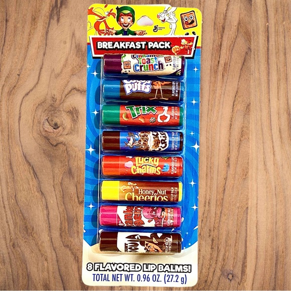 Breakfast Cereal Flavored Lip Balm Set, 8 Count NWT - Picture 1 of 2